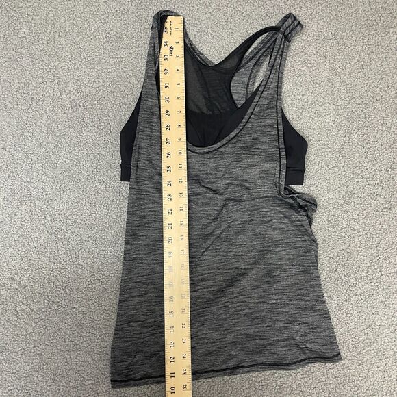 LULULEMON Glide‎ and Stride Tank Heathered Black / Black Size 10 Gray - Picture 5 of 6
